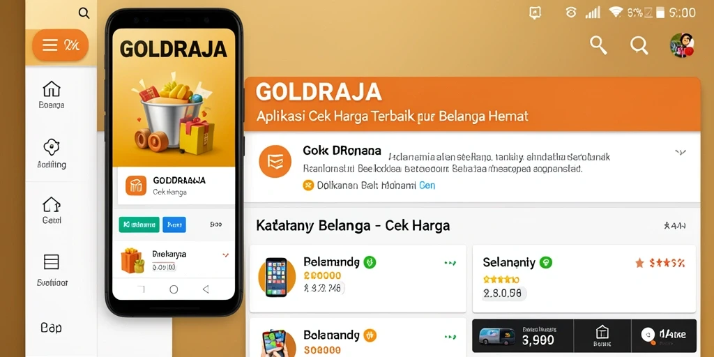 Tampilan antarmuka GOLDRAJA yang jelas dan mudah digunakan untuk cek harga.