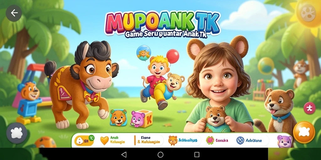 Tampilan antarmuka MPO76 yang ramah anak dan penuh warna.
