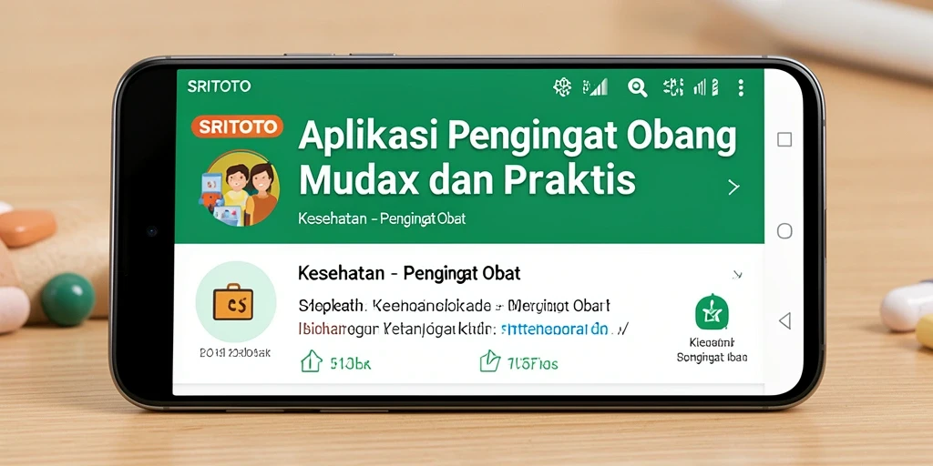 Antarmuka pengguna SRITOTO yang intuitif untuk pengingat obat.
