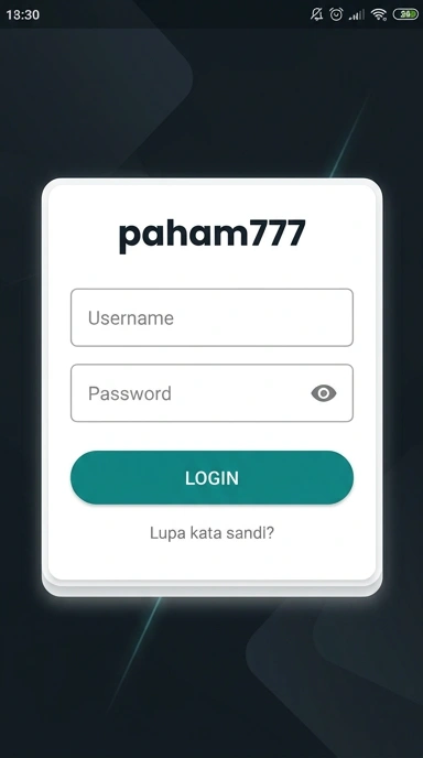 Tampilan halaman login paham777